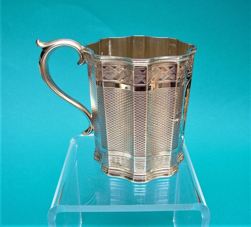 Albert Coles coin silver christening cup