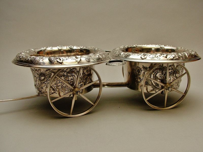American coin silver wine trolley, Francis W. Cooper, NY circa 1850