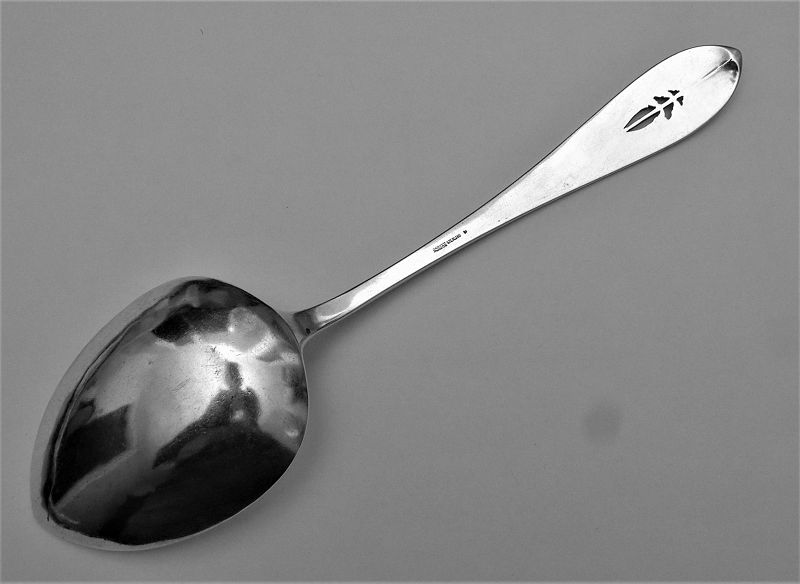 Arthur Stone pierced and chased serving spoon