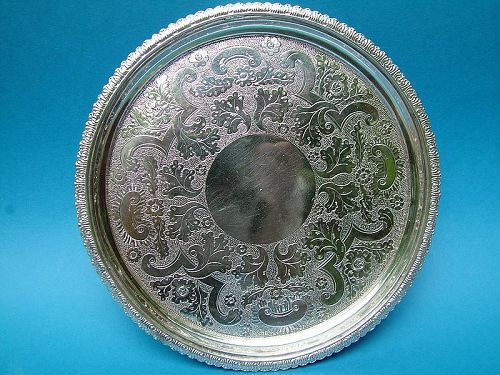 coin silver salver, Welles & Gelston, Boston circa 1820