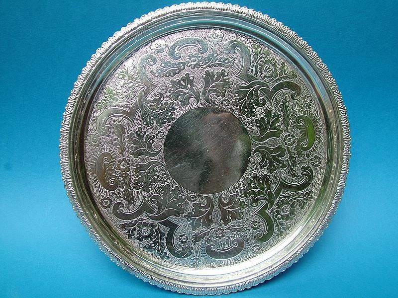 coin silver salver, Welles &amp; Gelston, Boston circa 1820