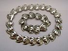 Einar Dragsted sterling "tulip" necklace and bracelet,