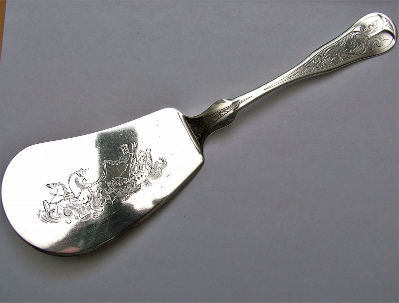 coin silver fish slice, Lincoln &amp; Reed, Boston circa 1835,