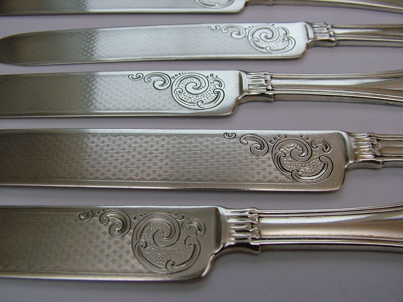 6 Gorham JOSEPHINE flat all silver tea knives
