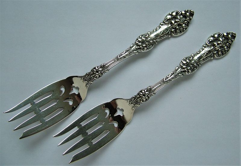 2 Alvin OLD ORANGE BLOSSOM sterling salad forks