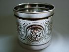 Medallion coin silver napkin ring of military interest