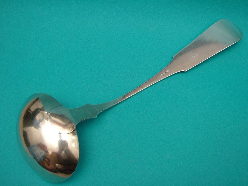 George W. McCalla coin silver soup ladle, Harrisburg, PA ca 1850