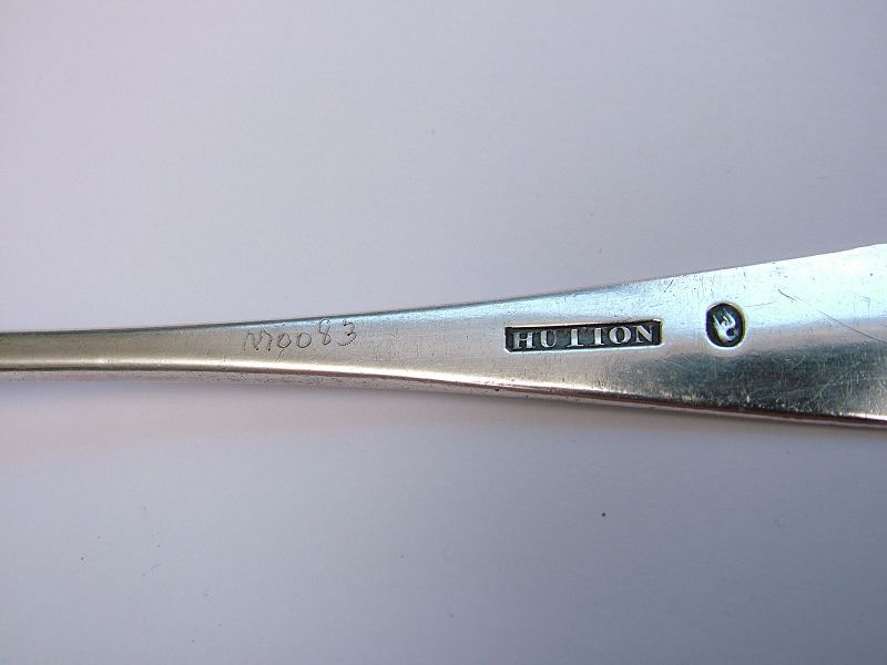 Isaac Hutton early American silver table spoon