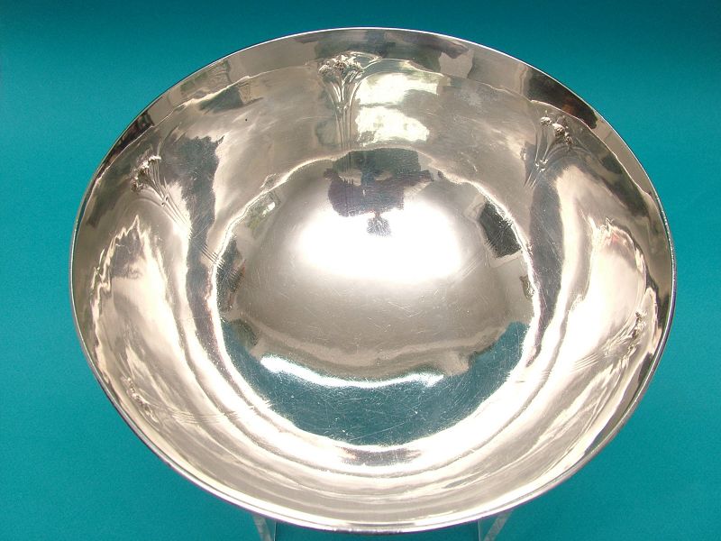 a finely decorated Arthur Stone sterling Revere form bowl