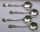 four Durgin IRIS sterling  gumbo soup spoons