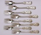 Tiffany SARATOGA sterling fish or salad forks, eight,