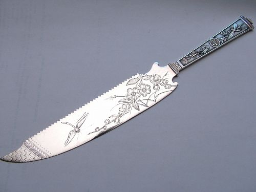 Gorham JAPANESE sterling cake knife, erasure