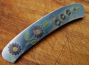 Inlaid floral pin