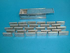 antique sterling silver dominoes, boxed set