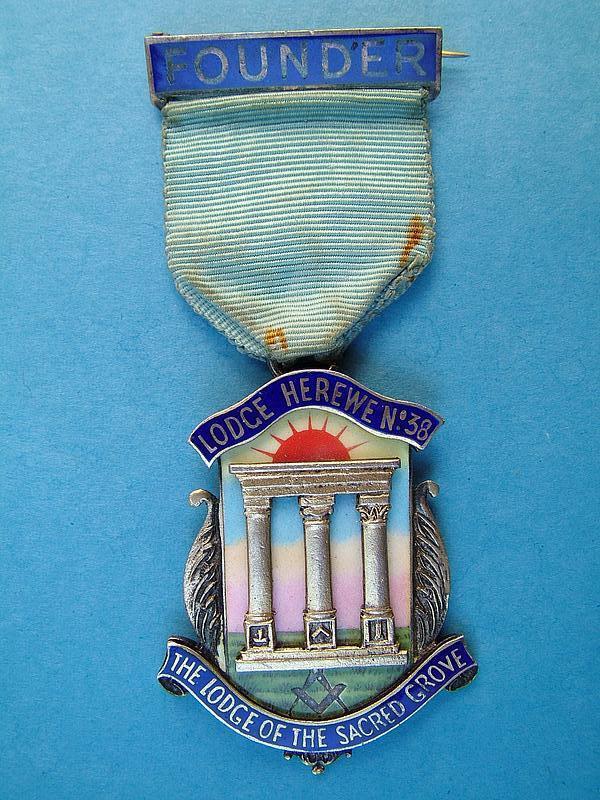 Masonic jewel, Founder, Herewen Lodge number 38,