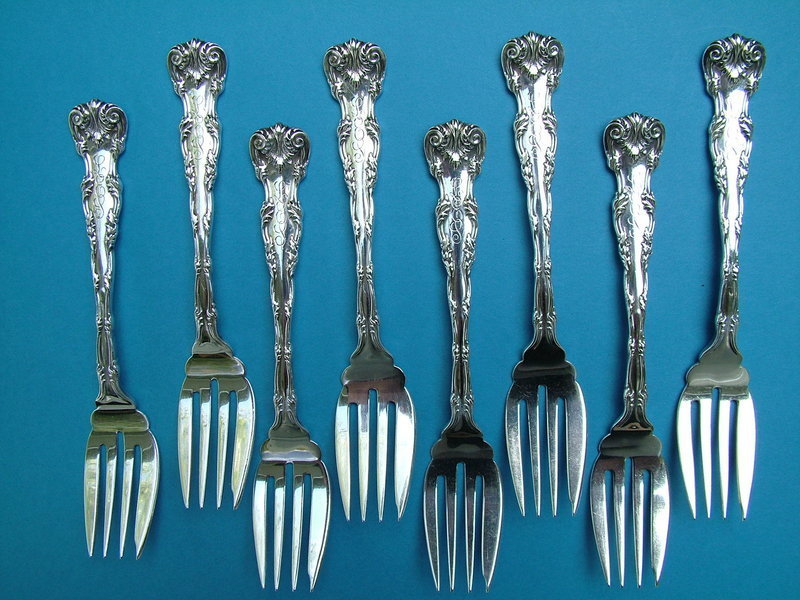 8 Dominick and Haff VICTORIA salad forks
