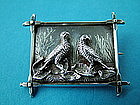 Victorian silver bird brooch