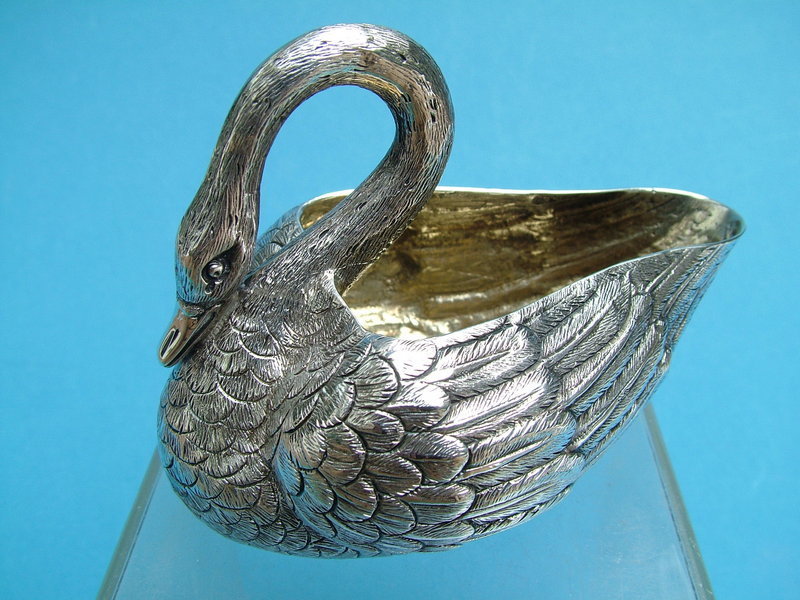 Louis Aucoc French silver swan form cream jug,Paris