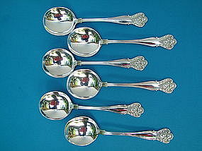 six Durgin NEW VINTAGE gumbo soup spoons,