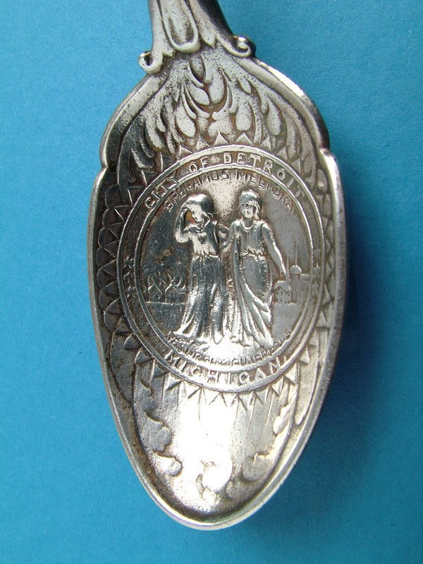 Gorham cast Seal of Detroit souvenir teaspoon