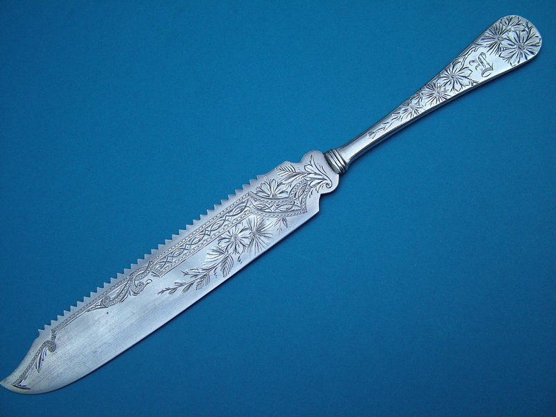 a good Gorham bright cut cake knife, &quot;Salt Lake&quot;