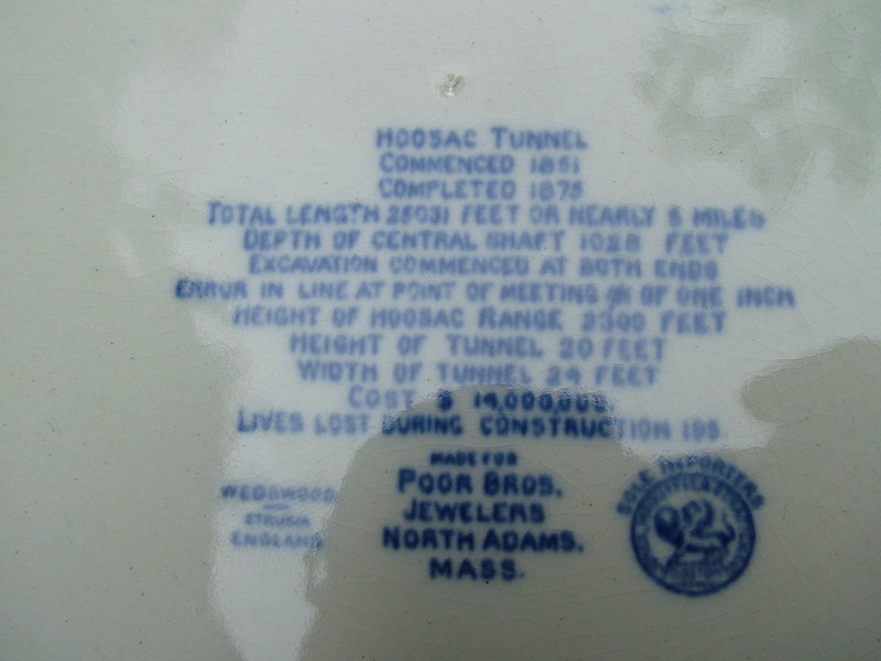 Wedgwood HOOSAC TUNNEL blue transfer ware plate