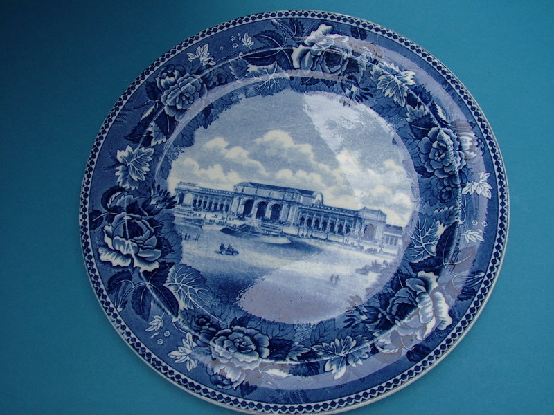 Wedgwood UNION STATION (DC) blue transfer plate