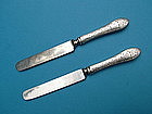 2 Whiting COLONIAL ENGRAVED B luncheon knives