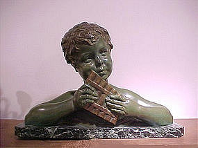 Chiparus Bronze, "Young Pipes Player"