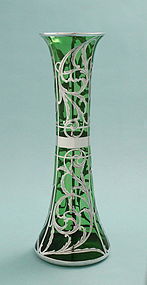 Art Nouveau Silver Overlay Vase