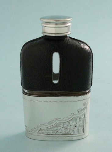 Antique Leather Covered Flask