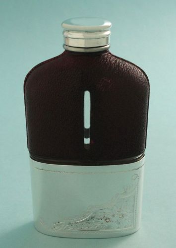 Antique Leather Covered Flask