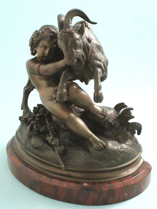 Bronze Putto with Goat