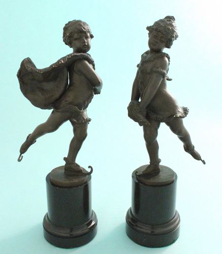 Franz Iffland Bronzes, Youthful Ice Skaters