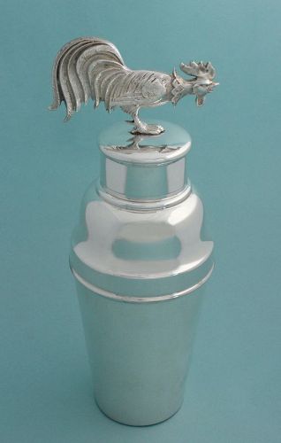 Figural Rooster-Top Cocktail Shaker
