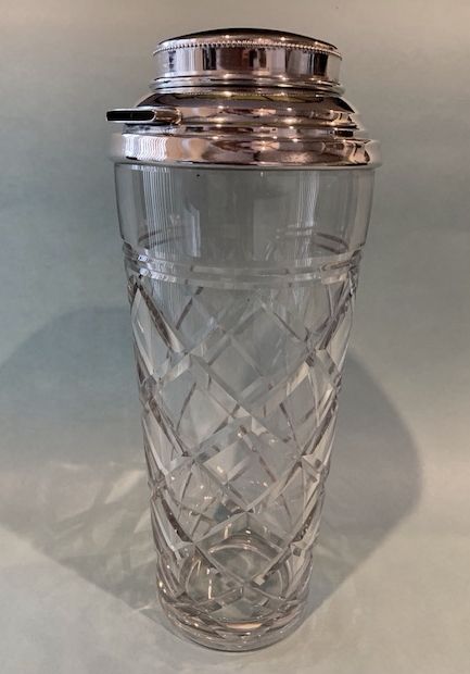 Webster Crystal and Silver Cocktail Mixer and Shaker