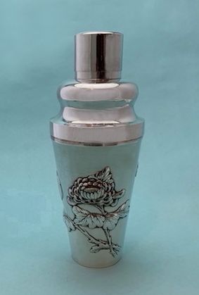 Chinese Export Silver Chrysanthemum Cocktail Shaker