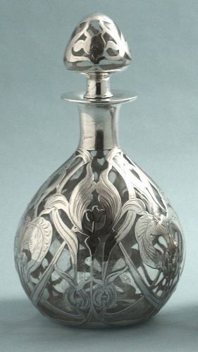 Large Silver Overlay Perfume Flacon