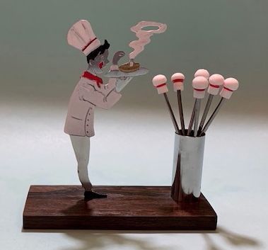 French Chef Art Deco Cocktail Picks Set