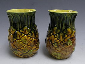 Metlox Pottery Pineapple Tumblers Mid Century