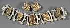 Asian Chunky Bracelet with Chinese Figures and Earrings