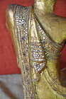 Large Gilt and Lacquered Burmese Monk