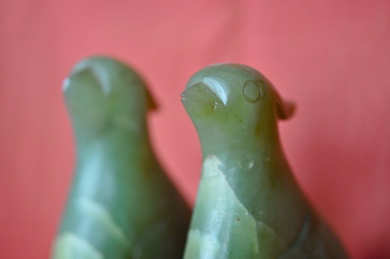 Chinese Carved Nephrite Jade Birds