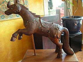 Burmese Wood Carved Horse