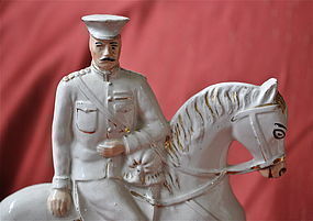 Lord Kitchener and Major General French Staffordshire Figures