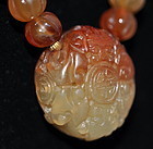 Chinese Carnelian Carved Necklace