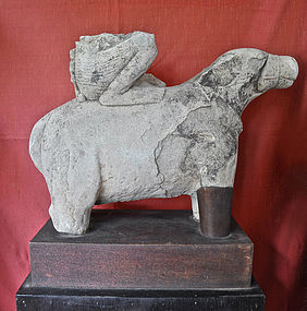 Khmer Stone Carving of Nandin Bull