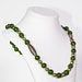 Tribal Silver and Vintage Green Glass Bead Designer Necklace