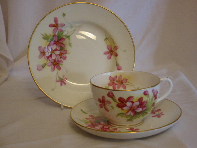 Royal Worcester cup & saucer and plate signed H Clare
