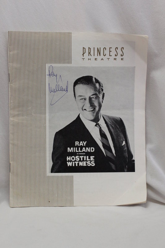 Ray Milland autographed program